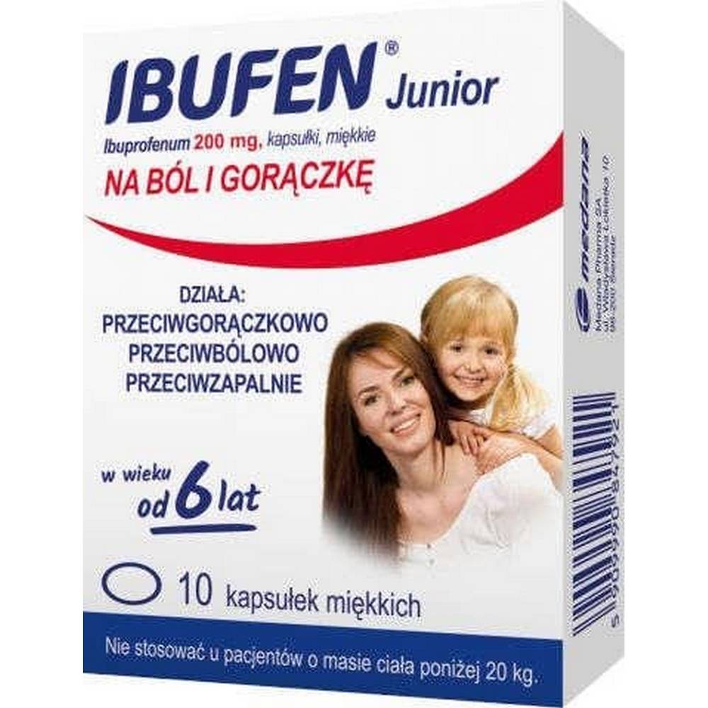 Ibufen Junior 200mg 10 Capsules Polpharma Pahrmacydiscount