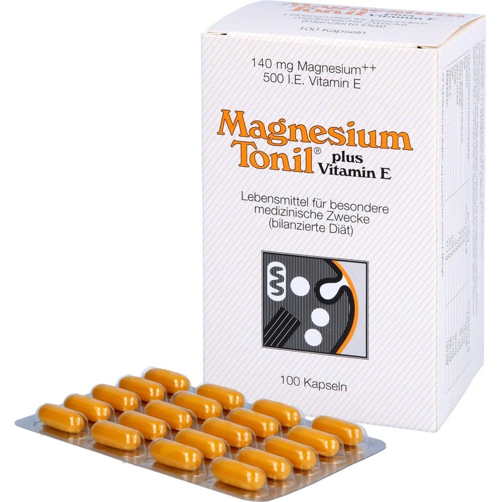 Капсулы «МАГНИЙ ТОНИЛ плюс витамин Е», 100 шт.MAGNESIUM TONIL Plus vitamin  E capsules, 100 pcs — Pahrmacydiscount